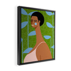 Blue Leaves Framed Canvas Print Gallery Image 2