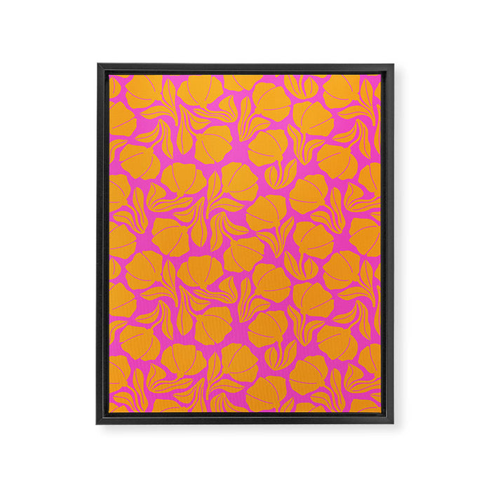 Boho Blooms - Yellow Framed Canvas Print Gallery Image 1