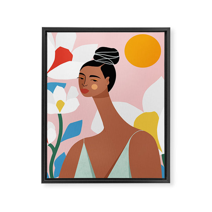 Boho Top Knot Framed Canvas Print Gallery Image 1