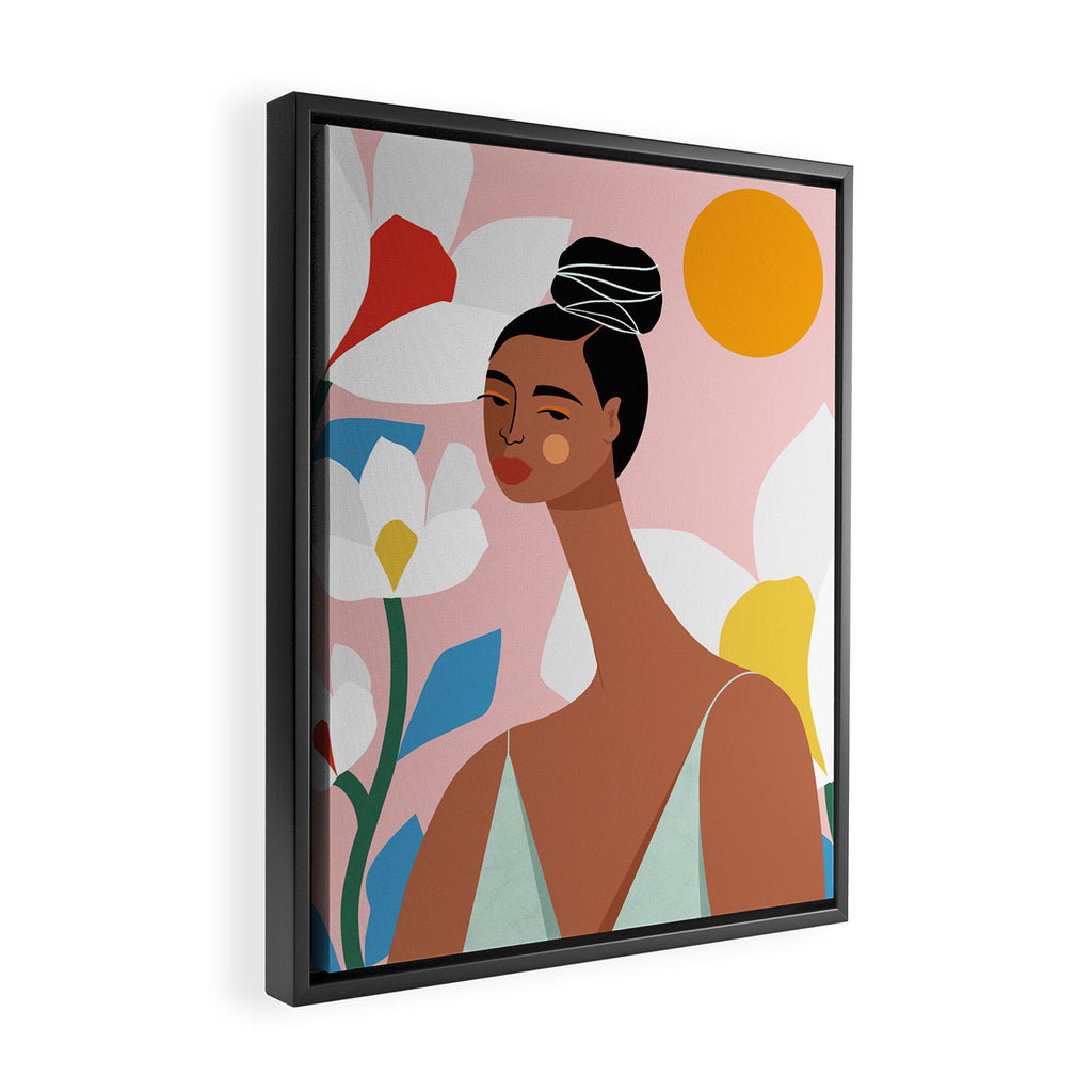 Boho Top Knot Framed Canvas Print Gallery Image 2