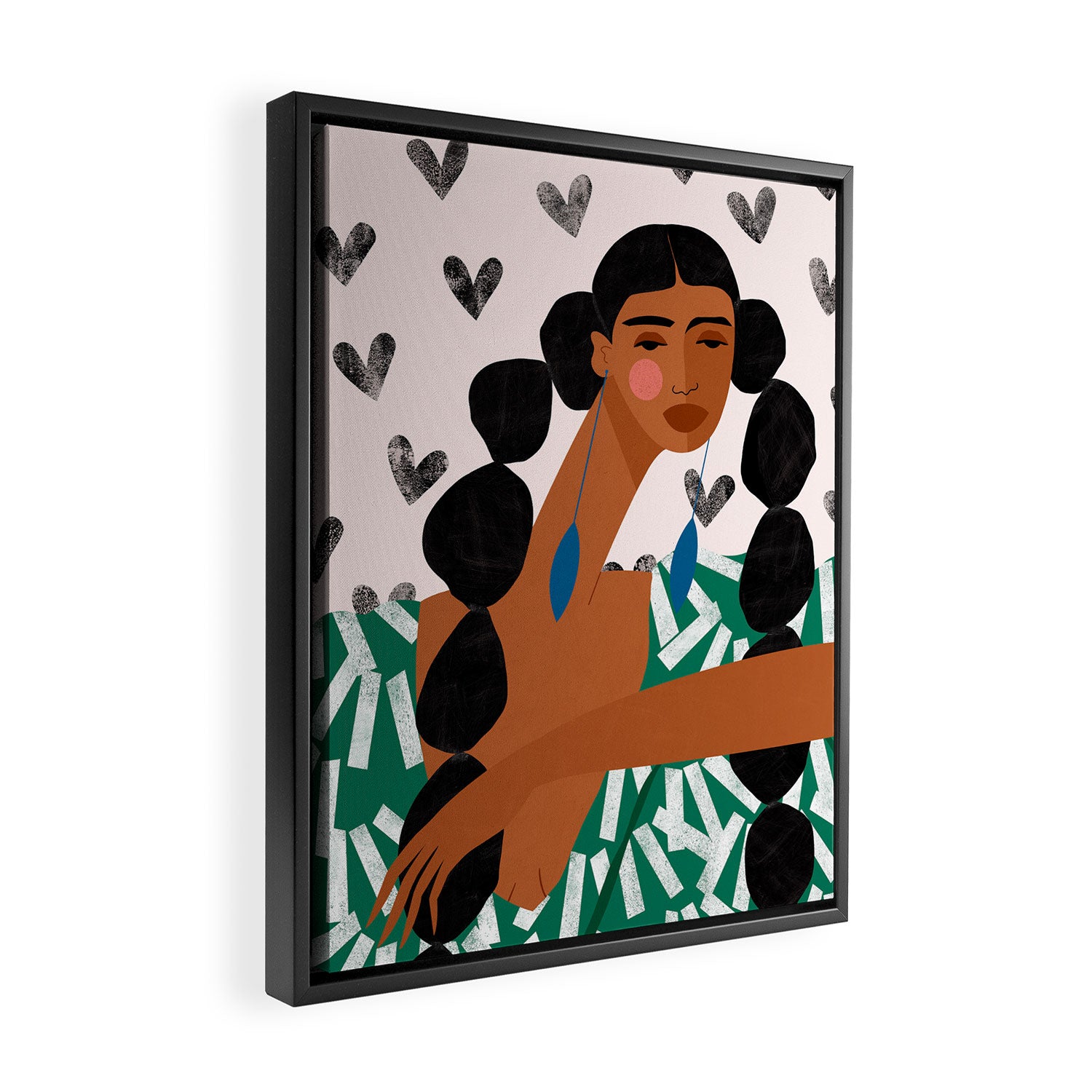 Boho Valentine Braids Framed Canvas Print Gallery Image 2