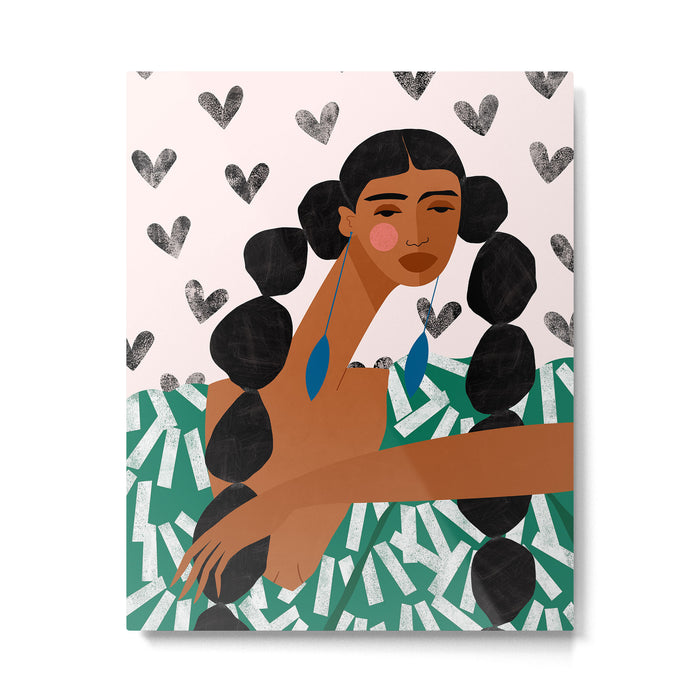 Boho Valentine Braids Metal Print Gallery Image 1