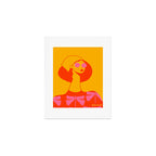 Bold and Bright - Afro Woman Portrait in Hot Pink and Orange Art Print Gallery Image 1