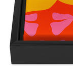 Bold and Bright - Afro Woman Portrait in Hot Pink and Orange Framed Canvas Print Gallery Image 3