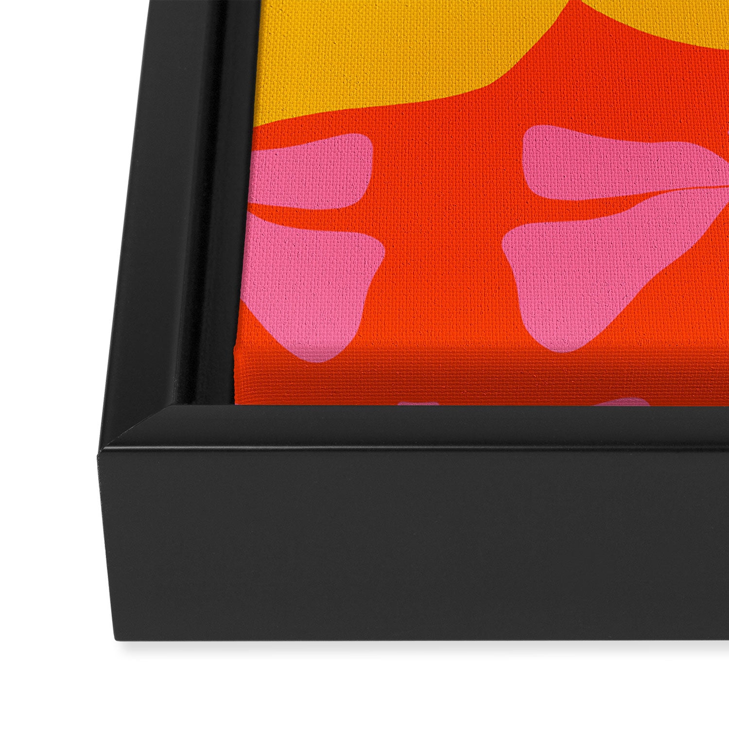 Bold and Bright - Afro Woman Portrait in Hot Pink and Orange Framed Canvas Print Gallery Image 3