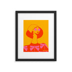 Bold and Bright - Afro Woman Portrait in Hot Pink and Orange Framed Art Print Gallery Image 5