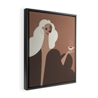 Coffee Hour Inspired by PANTONE 17 1230 Mocha Mousse Framed Canvas Print Gallery Image 2