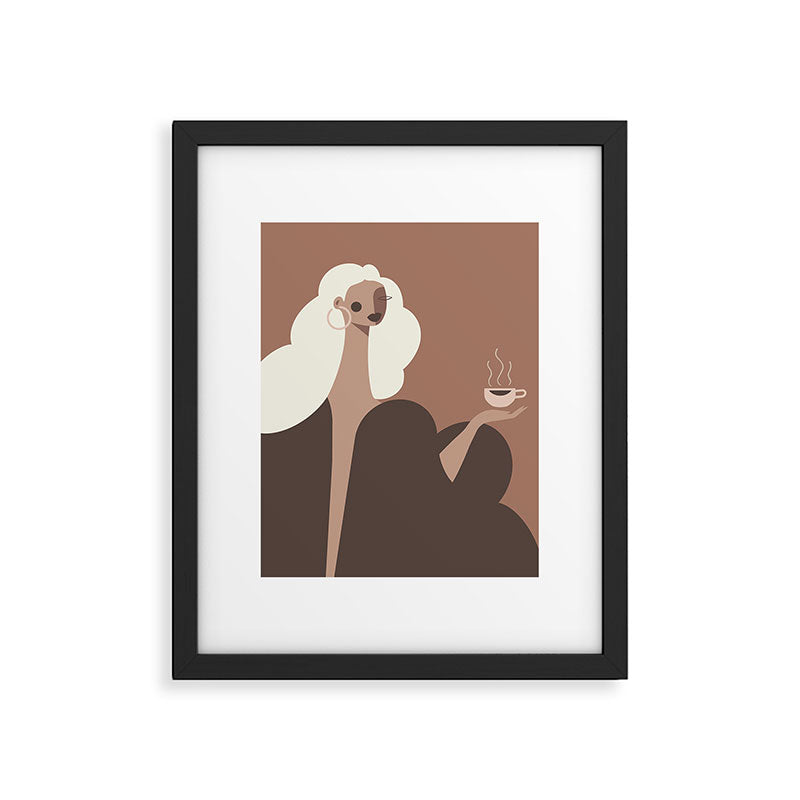 Coffee Hour Inspired by PANTONE 17 1230 Mocha Mousse Framed Art Print Gallery Image 6
