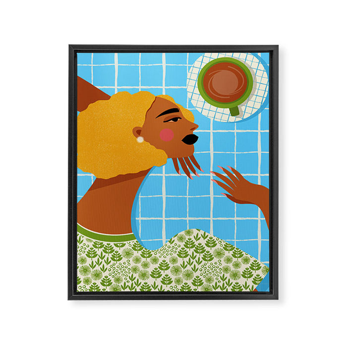 Coffee, Please Framed Canvas Print Gallery Image 1