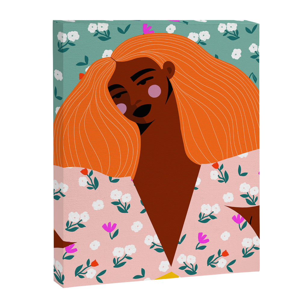 Dainty Floral Beauty - Orange Hair Canvas Print Gallery Image 6