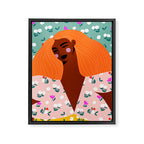 Dainty Floral Beauty - Orange Hair Framed Canvas Print Gallery Image 6