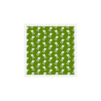Dancing White Floral Pattern - Green Background Art Print Gallery Image 1