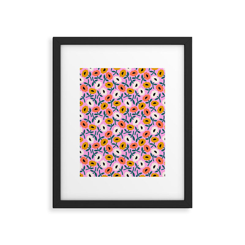 Floral Bliss - Tropical Pink Pattern Framed Art Print Gallery Image 6