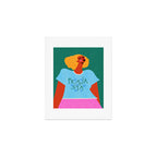 Floral Pranksta - Bold Black Woman Illustration in Graphic Tee Art Print Gallery Image 1