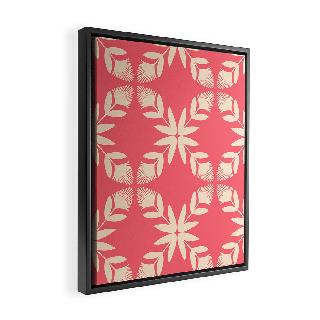 Florals In Coral Framed Canvas Print Gallery Image 2