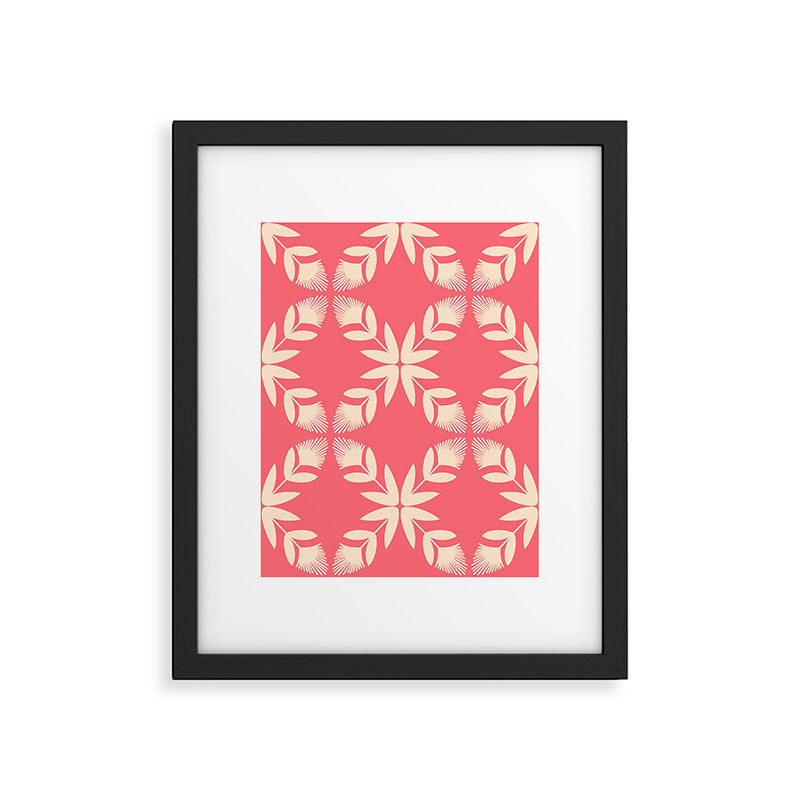 Florals In Coral Framed Art Print Gallery Image 6