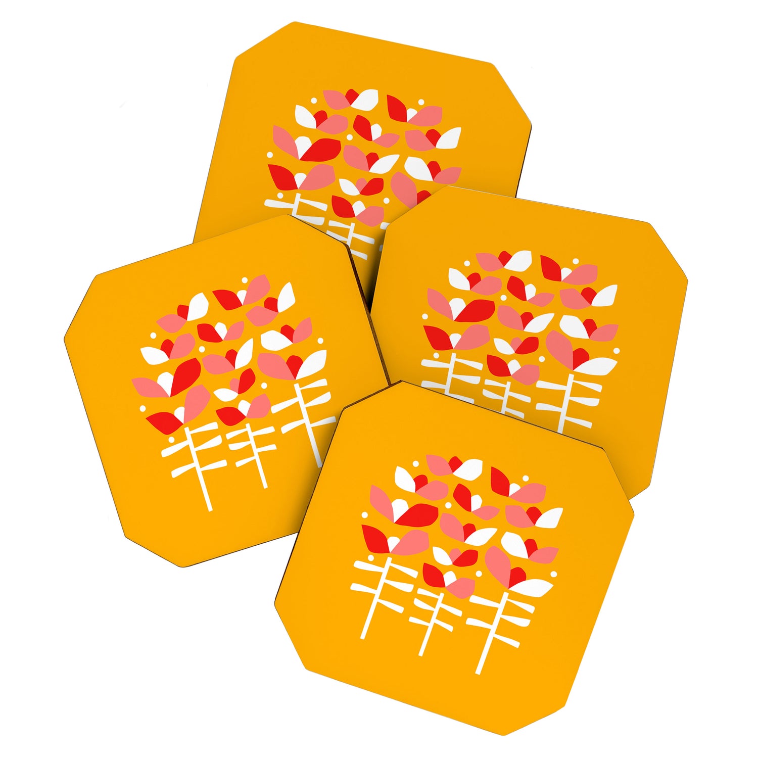 Florals Looking Up - Yellow Coaster Gallery Image 1