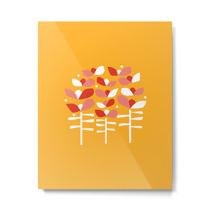 Florals Looking Up - Yellow Metal Print Gallery Image 1