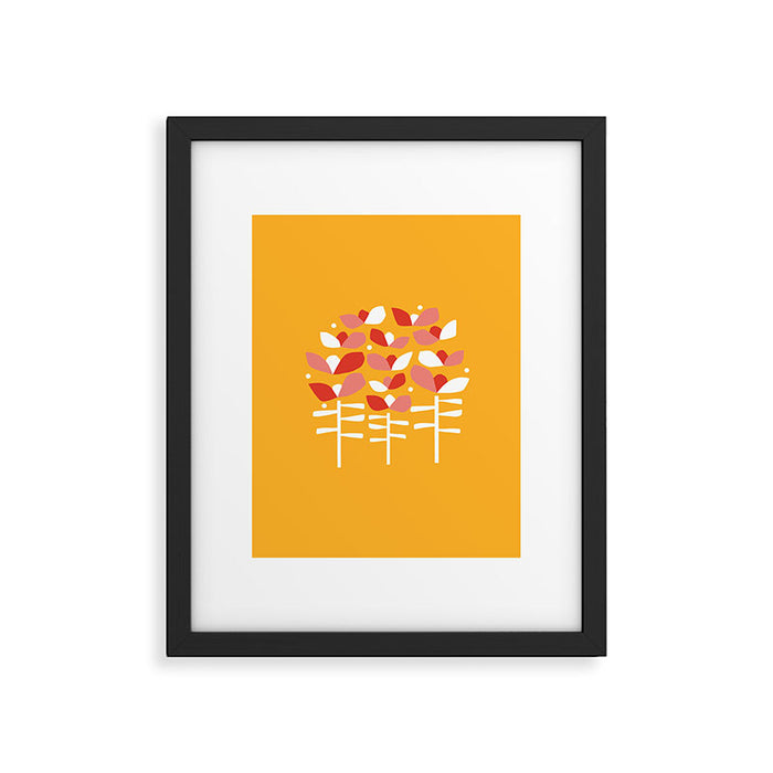Florals Looking Up - Yellow Framed Art Print Gallery Image 1