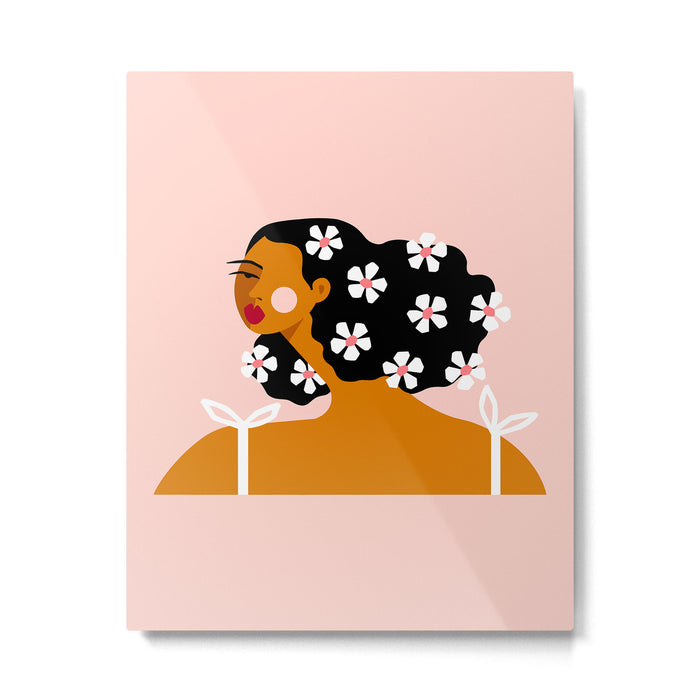 Flowers In Hair Metal Print Gallery Image 1