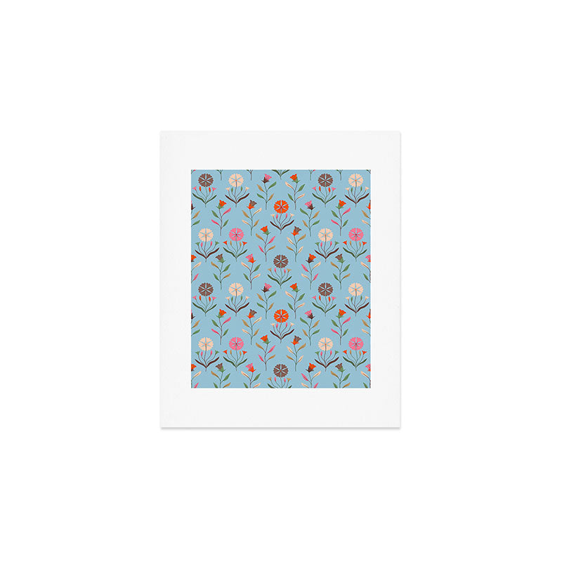 Folk Meadow - Vintage Floral Pattern Art Print Gallery Image 1