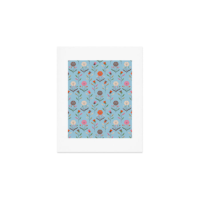 Folk Meadow - Vintage Floral Pattern Art Print Gallery Image 1