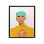 Girl WIth Blue Braids Framed Canvas Print Gallery Image 8