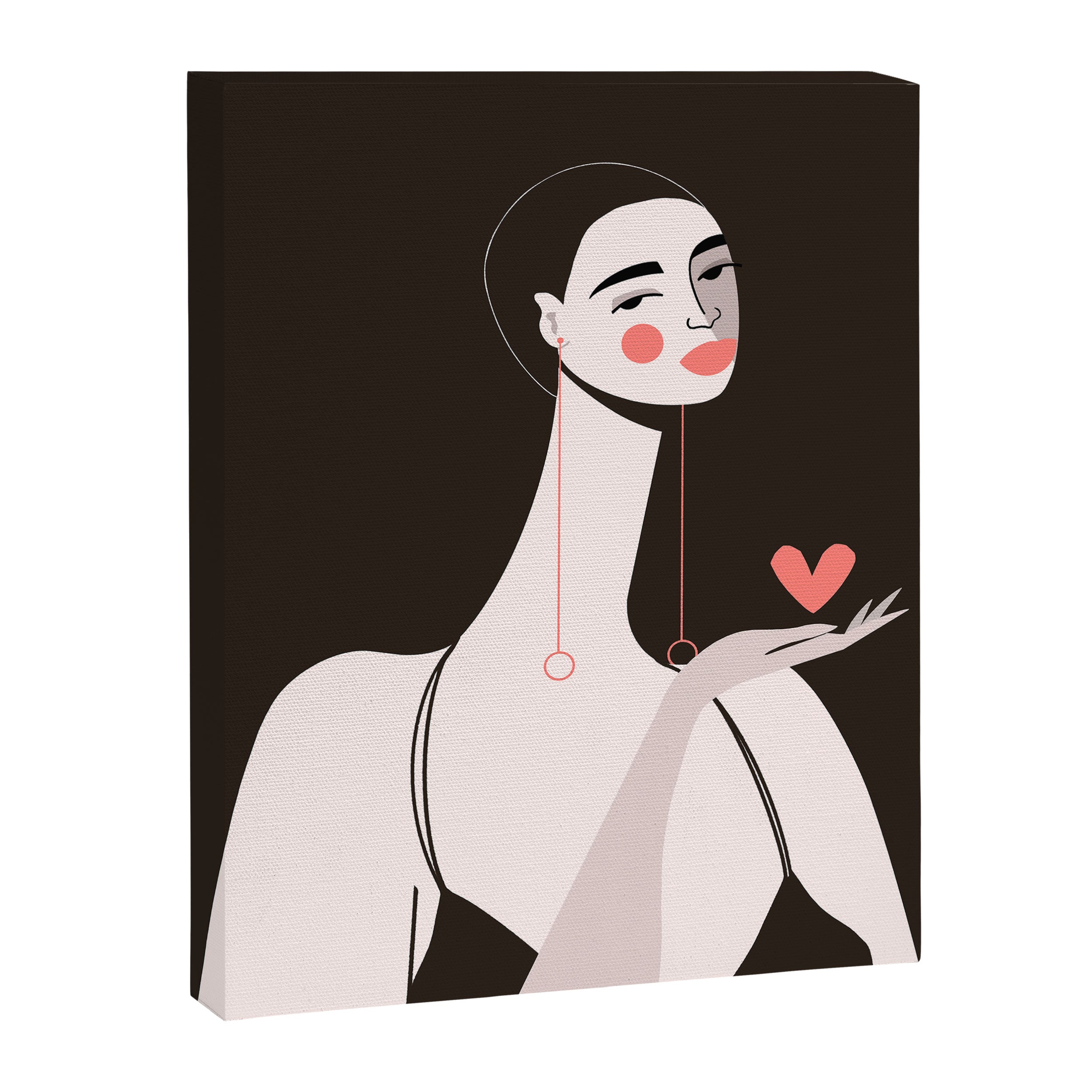 Girl With Pink Heart Canvas Print Gallery Image 6