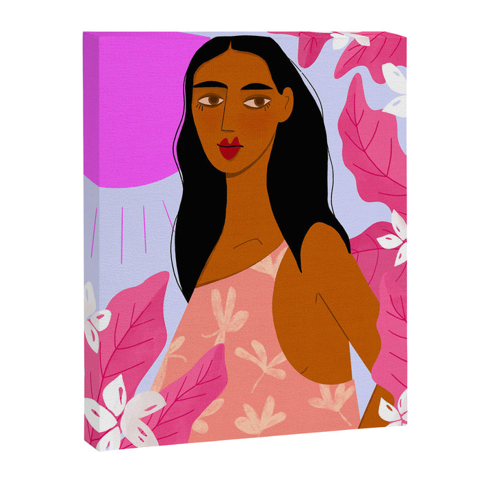 Girl With Pink Sun Canvas Print Gallery Image 1