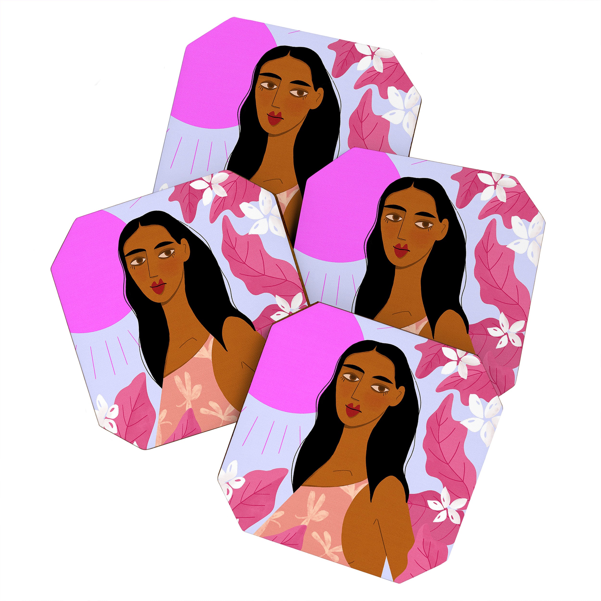 Girl With Pink Sun Coaster Gallery Image 1
