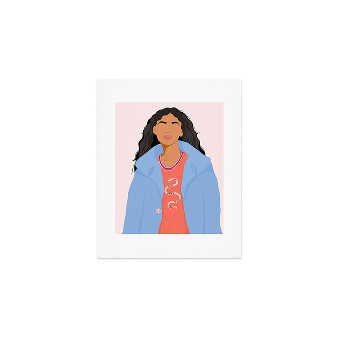 Girl With Snake T-Shirt Art Print Gallery Image 1