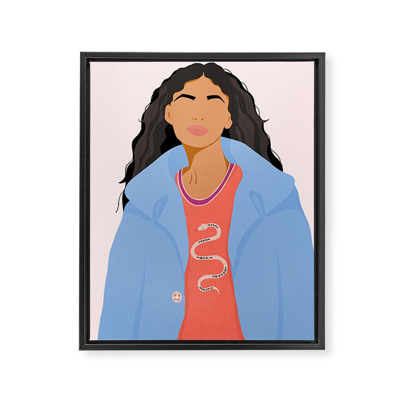Girl With Snake T-Shirt Framed Canvas Print Gallery Image 8