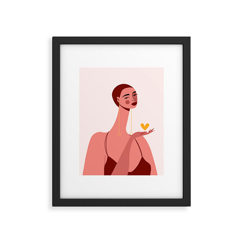 Girl With Yellow Heart Framed Art Print Gallery Image 6