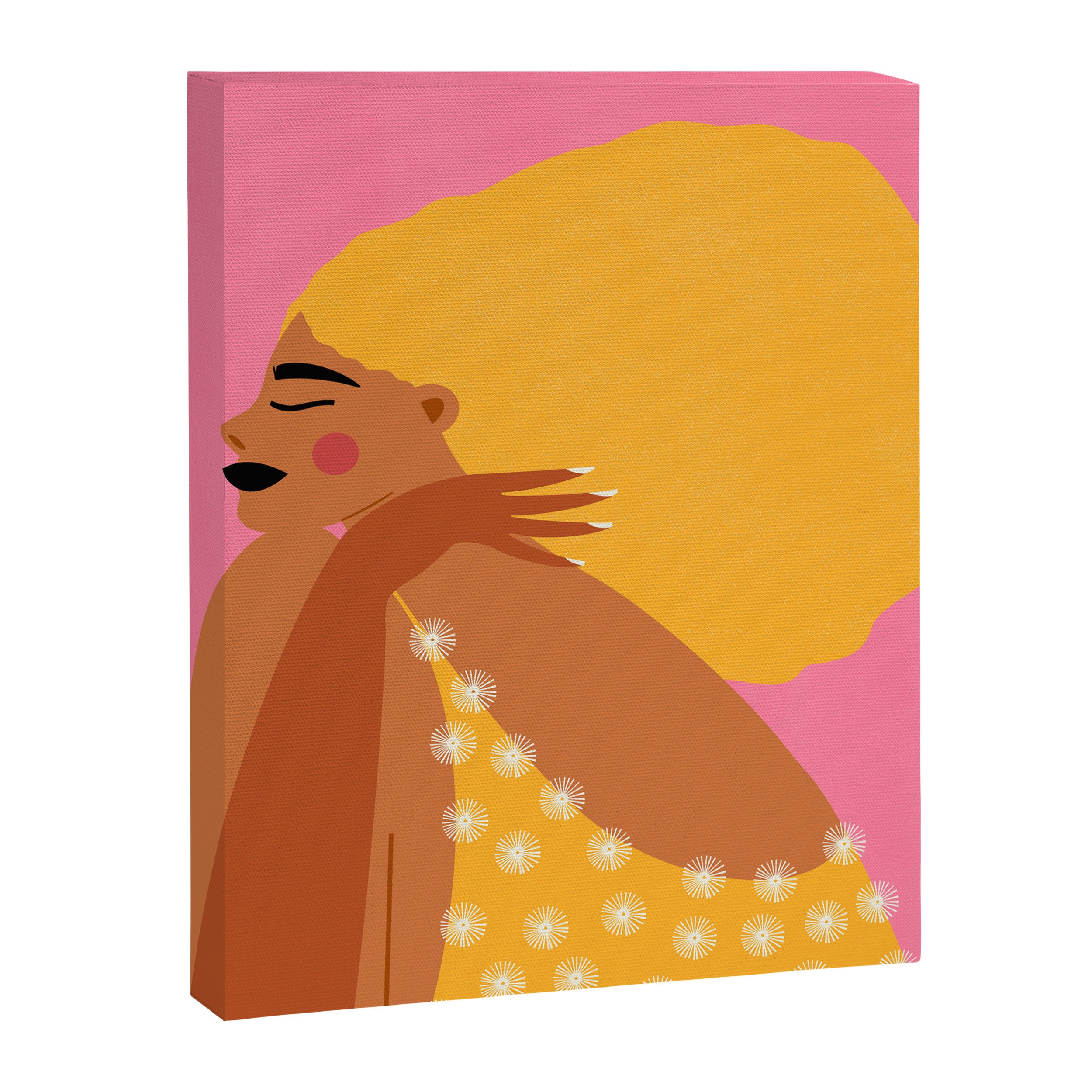 Golden Embrace - Self-Love Portrait of a Black Woman Canvas Print Gallery Image 8