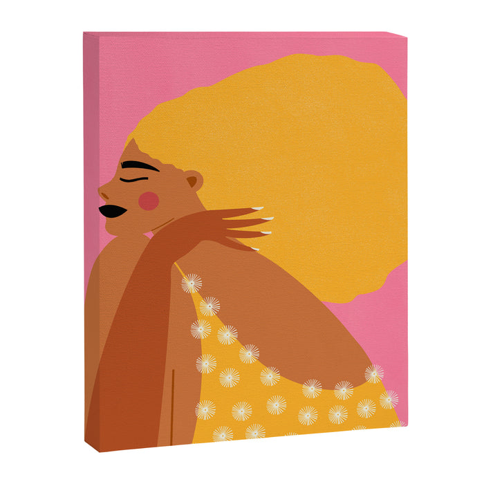 Golden Embrace - Self-Love Portrait of a Black Woman Canvas Print Gallery Image 1