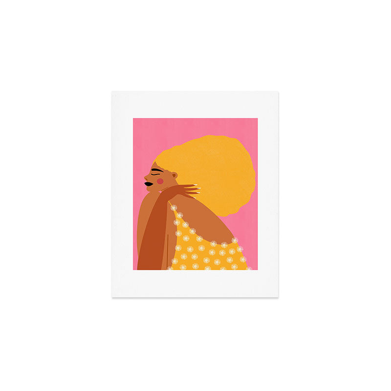 Golden Embrace - Self-Love Portrait of a Black Woman Art Print Gallery Image 1