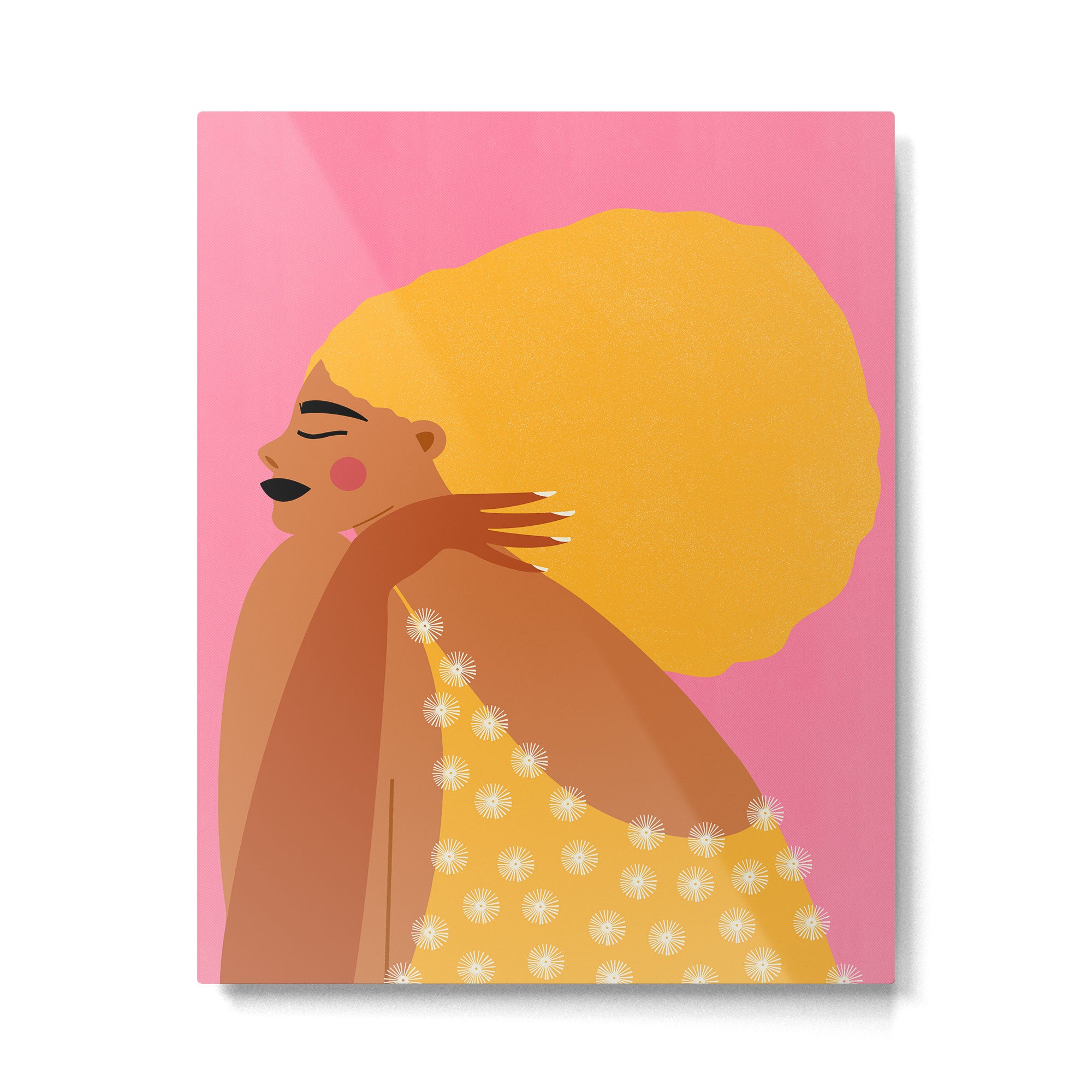 Golden Embrace - Self-Love Portrait of a Black Woman Metal Print Gallery Image 6