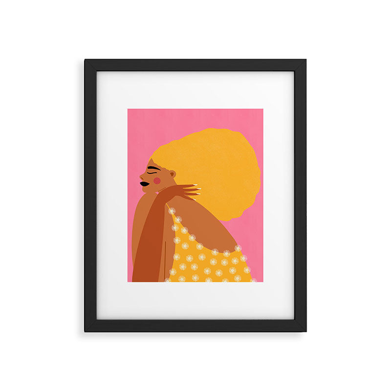Golden Embrace - Self-Love Portrait of a Black Woman Framed Art Print Gallery Image 6