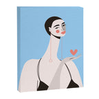Graceful Gesture - Modern Minimalist Portrait with Heart Canvas Print Gallery Image 6