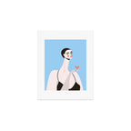 Graceful Gesture - Modern Minimalist Portrait with Heart Art Print Gallery Image 1