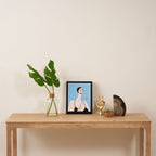 Graceful Gesture - Modern Minimalist Portrait with Heart Framed Canvas Print Gallery Image 4