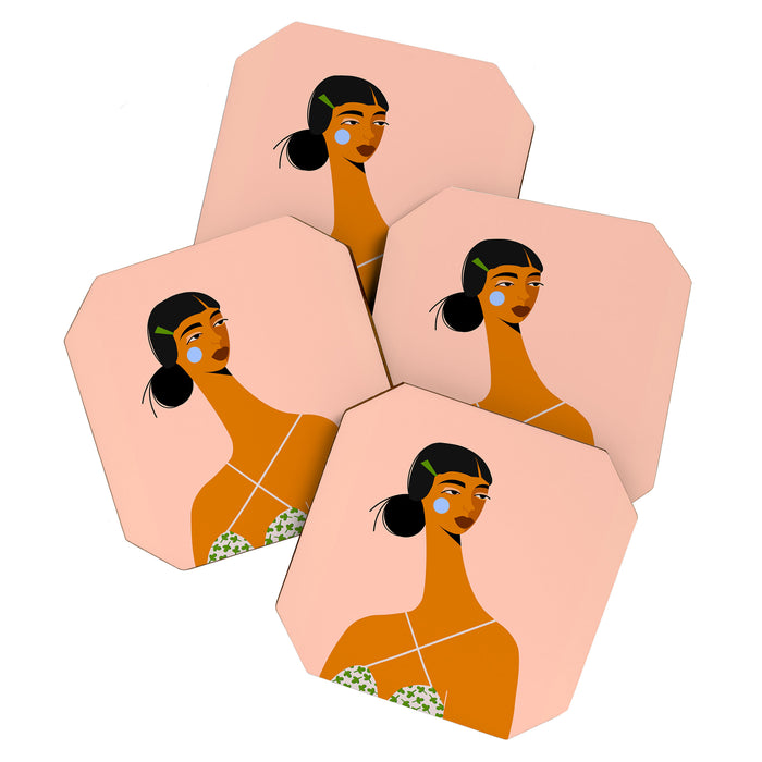 Green Hair Clip Coaster Gallery Image 1