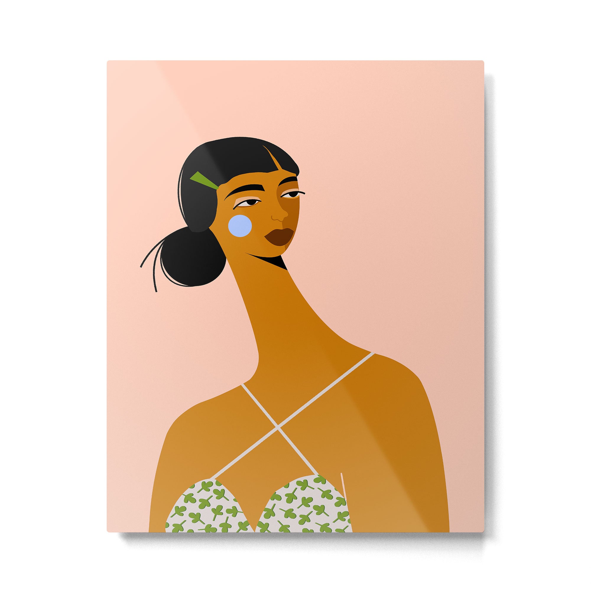 Green Hair Clip Metal Print Gallery Image 6