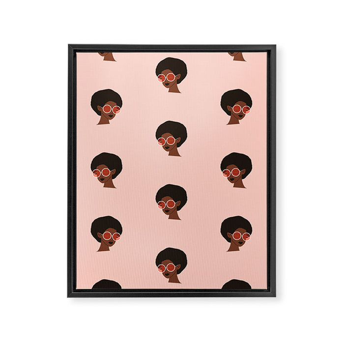Groovy Girl Pattern Framed Canvas Print Gallery Image 1