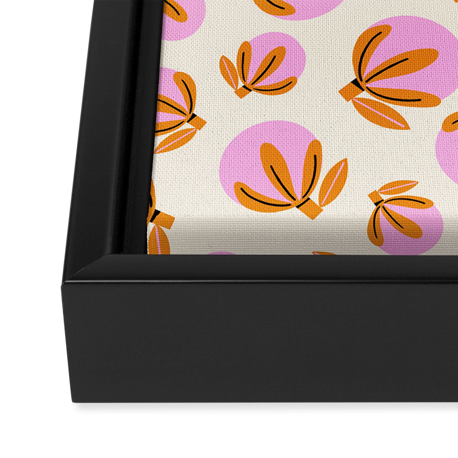 Happy Blooms Pattern Framed Canvas Print Gallery Image 3