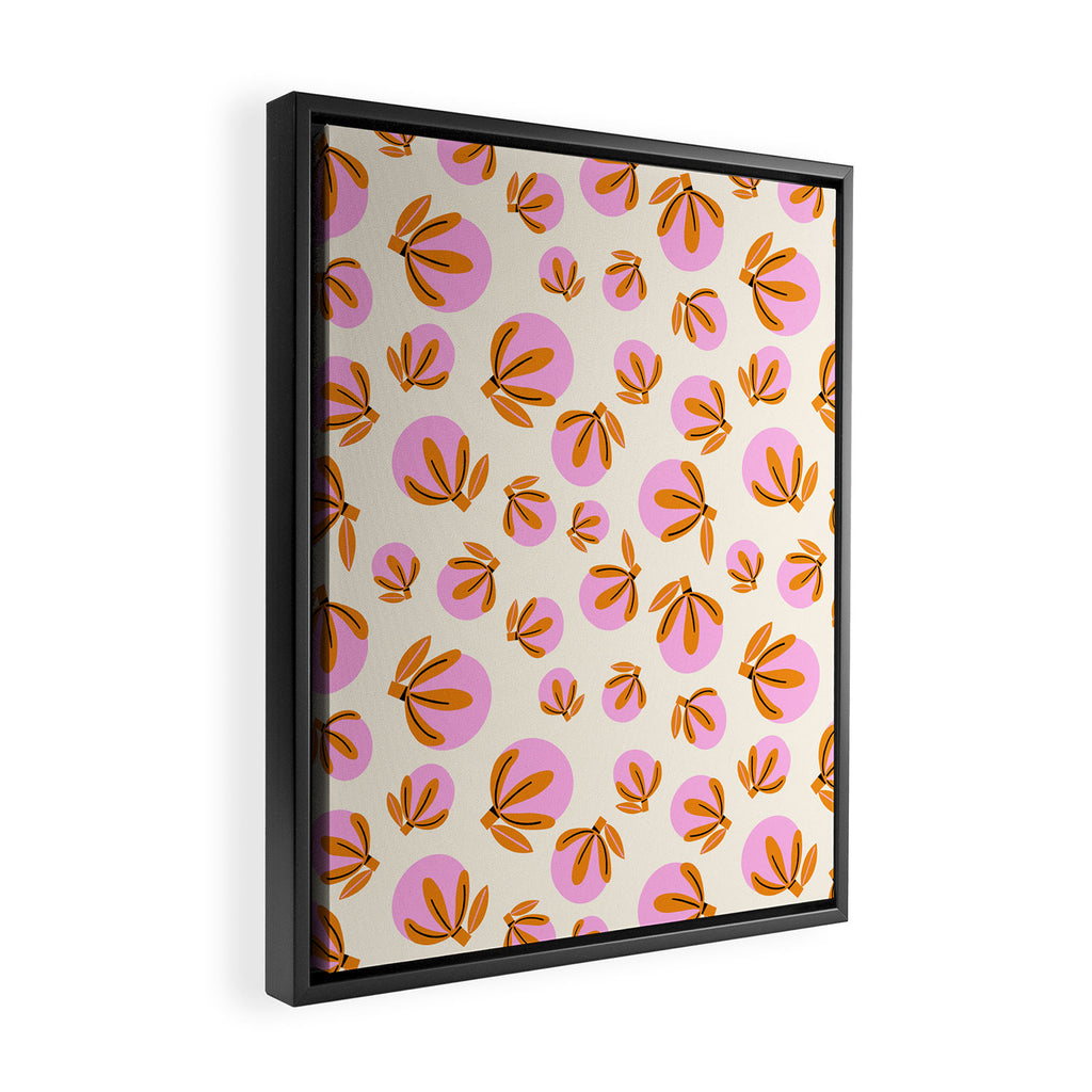 Happy Blooms Pattern Framed Canvas Print Gallery Image 2