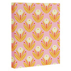 Happy White Dahlias - Pattern Canvas Print Gallery Image 3