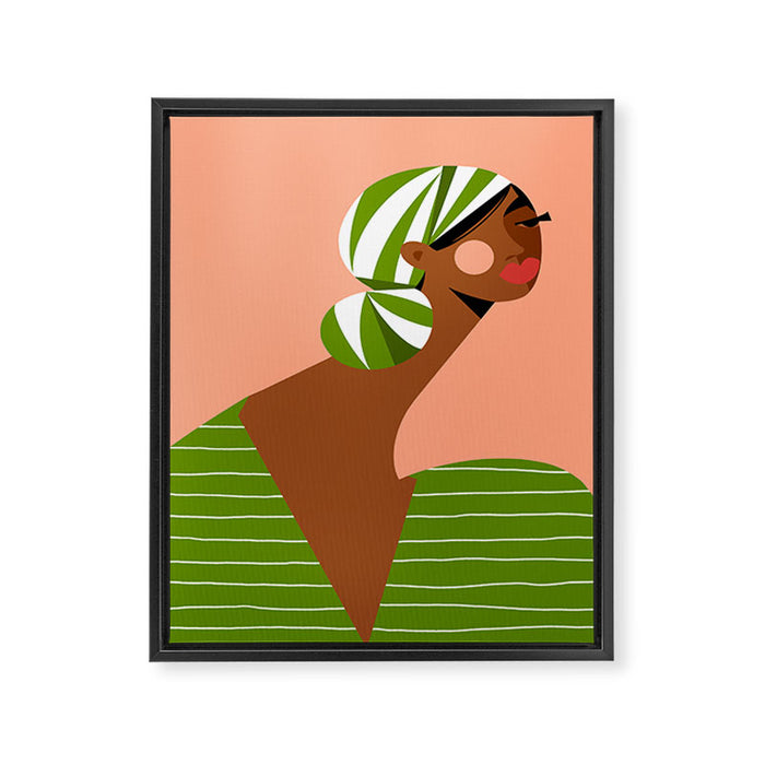 Head Wrapped Beauty Framed Canvas Print Gallery Image 1