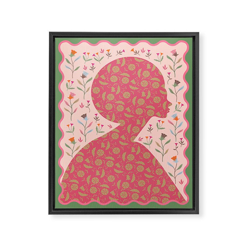 Heirloom Wildflower - Floral Silhouette Art Framed Canvas Print Gallery Image 6