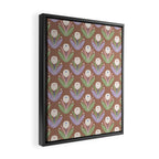 Latte Dahlias Inspired by PANTONE 17 1230 Mocha Mousse Framed Canvas Print Gallery Image 2